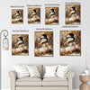 Autumn Forest Snowman Framed Wall Art Vintage Oil Painting Winter Print