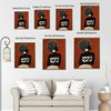 Boho Terracotta Woman Silhouette Canvas Poster, Bold Afro Hairstyle Modern Artwork for Office Gallery Wall Decor