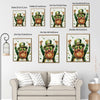 Framed St. Patrick’s Day Leprechaun Wall Art, Green Lucky Clover Canvas Print, Irish Holiday Home Decoration