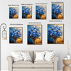 Blue Wildflowers Glass Vase Canvas Wall Art, Thick Brushstroke Impasto Oil Painting Floral Vertical Print, Modern Farmhouse Vibrant Flower Home Wall Decor
