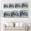 Farmhouse Relaxing Wall Decor, Two Blue Butterflies & Blue Flowers With Quote Just Breathe, Distressed White Wood Plank Background 3D Textured Look Horizontal Inspirational Canvas Artwork