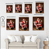 Humorous Christmas Framed Canvas Art | Funny Santa on Toilet Bathroom Wall Decor, Retro Holiday Xmas Wall Hanging Gift