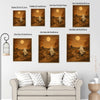 Vintage Ghost Riding Bike Pumpkin Full Moon Halloween Framed Wall Art Print