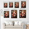 Humorous Santa Bathroom Framed Canvas Wall Art, Funny Christmas Decor