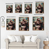 Quirky Chimpanzee Toilet Wall Art, Monkey With Pink Glasses Coffee Newspaper Tropical Bathroom Canvas Poster
