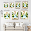 Watercolor Mother Baby Bunny Easter Garden Canvas Wall Art