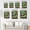 Black Cat Reading Newspaper Bathtub Canvas Wall Art
