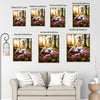 Peaceful Jesus Protecting White Lamb Floral Forest Framed Canvas Print, Religious Inspirational Wall Art for Home & Prayer Room