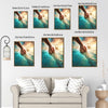 Jesus Reaching Hand Saving Peter On Water Framed Canvas Wall Art, Christian Sea Miracle Religious Faith Home Decor Print