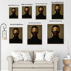Moody Luxury Portrait Canvas Poster, Black Woman with Gold Blindfold Artwork for Office Gallery Wall Glam Home Decor
