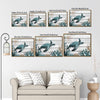 Vintage Sea Turtle Canvas Print, Wooden Plank Coastal Ocean Starfish Nautical Wall Art