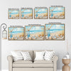 Beach Seashell & Message Bottle Canvas Print, Coastal Horizontal Wall Art