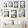 Inspirational 7 Rules of Life Canvas Wall Art, Calm Nature Pier Background Motivational Framed Print for Bedroom Study