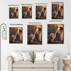 Christian Pet Lover Canvas Wall Art, Jesus Finger Touching Yorkshire Terrier Vintage Wood Background Poster