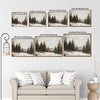 Antique Winter Forest Landscape Wall Art, Snowy Pine Tree Canvas Print, Framed Wall Decor for Living Room Bedroom