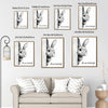 Funny Rabbit Bathroom Canvas Wall Art, Are You Pooping Peeking Bunny Print, Black White Sketch Cute Bunny Restroom Decor, Humorous Farmhouse Bathroom Sign