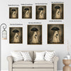 Vintage Ghost Holding Black Cat Umbrella Rainy Halloween Framed Wall Art Print