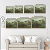 Monet Garden Landscape Framed Canvas Print, Classic Impressionism Colorful Flower Garden House Scenery Painting, Retro Farmhouse Bedroom Office Wall Art