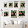 Novelty Cat Wall Canvas, Retro Style Wash Your Little Paws Black Cat Artwork, Cute Powder Room Home Decor