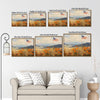 Country Landscape American Flag & Golden Wildflower Field Framed Canvas Print, Farmhouse Independence Day Wall Art