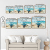 Farmhouse Christian Coastal Wall Decor, Sea Turtle Walking On Beach With Quote I Will Walk By Faith Even When I Cannot See 2 Corinthians 5:7, Distressed Wood Background Nautical Inspirational Horizontal Canvas Artwork