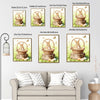 Watercolor Bunny Basket Easter Eggs Butterfly Tree Stump Canvas Wall Art