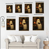 Vintage Reading Ghost Black Cat Library Halloween Framed Wall Art Print
