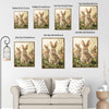 Three Bunnies Meadow Canvas Wall Art
