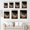 Antique Crescent Moon Starry Sky Canvas Wall Art Celestial Home Decor