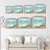 Open White Window Beach Sailboat Canvas Print, Coastal Ocean View Horizontal Wall Art