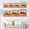 Red Kettle Rustic Kitchen Canvas Wall Art