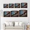 Rustic American Flag Wooden Background With Soaring Bald Eagle Framed Canvas Wall Art, Patriotic Farmhouse Wall Decor Print