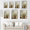 Antique Window Sill Daisy Wall Art, Wicker Basket Wildflower Still Life Canvas Print, Framed Wall Decor for Living Room Bedroom