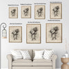 Vintage Sketch Santa Framed Wall Art Antique Drawing Farmhouse Christmas Print