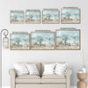 Beach Seashell Starfish Blue Flower Vase Canvas Wall Art, Coastal Seaside Floral Ocean Scene Impasto Painting Print, Horizontal Farmhouse Beach House Wall Decor
