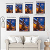 Christmas Town Street Night Fireworks Framed Wall Art Christmas Decoration