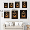 Gothic Bat Cathedral Window Candle Halloween Framed Wall Art Print