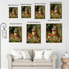 Vintage Brown Bunny Red Tulip Wildflower Garden Canvas Wall Art