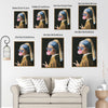 Cool Girl With A Pearl Earring Bubble Gum Sunglasses Canvas Wall Art Funny Classic Art Decor