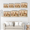 Two Bunnies Pink Rose Floral Canvas Wall Art