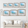 Open White French Window Flamingo Beach Canvas Wall Art, Tropical Ocean Seaside Flamingo Fake Window Horizontal Print, Coastal Beach House Summer Wall Decor
