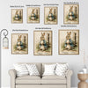 Happy Easter Bunny Blue Jacket Holding Egg Vintage Canvas Wall Art