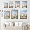 White Bunny Holding Purple Floral Easter Egg Wildflower Meadow Canvas Wall Art