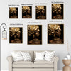 Dark Luxury Gold Rose Canvas Poster, Elegant Black Woman with Golden Rose Necklace & Earrings Artwork for Gallery Wall Vanity Room Decor