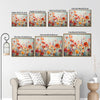 Vibrant Wildflower Field Wall Art, Orange Red Poppy Floral Impasto Oil Painting Canvas Print, Farmhouse Living Room Decor