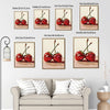 Valentine Disco Strawberry Canvas Wall Art, Retro Funky Red Disco Berry Framed Canvas Print, Romantic Trendy Kitchen Bedroom Aesthetic Wall Decor