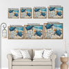 Coastal Sea Turtle Starfish Couple Wall Art with Love Quote