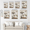 Farmhouse Bathroom Rules Canvas Wall Art, Wash Comb Brush Cotton Windmill Rustic Vertical Print, Country White Wooden Bathroom Decor Sign