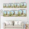Easter Bunny Spring Floral Canvas Wall Art