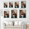 Sea Turtle Reading Book On Toilet Canvas Wall Art Funny Rustic Nautical Bathroom Wall Decor